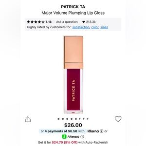 Patrick Ta PLUMPING Lip Gloss WANT HER